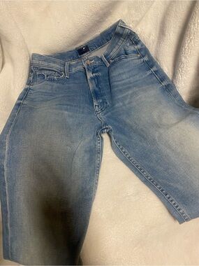 MOTHER Light Blue Straight-Leg Women's Jeans